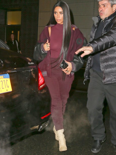 kim kardashian burgundy outfit