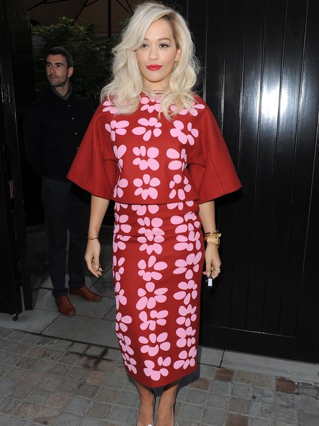 Rita Ora Goes For Flower Power In Floral Print Dress On London Night ...